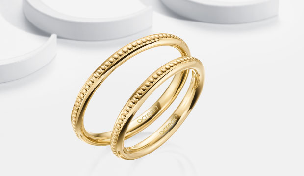 Wedding rings with Millgrain